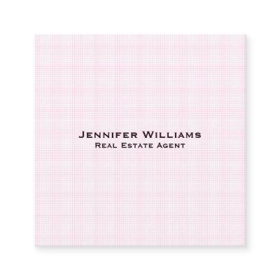 Trendy Pink Checks Modern Minimalist Professional Square