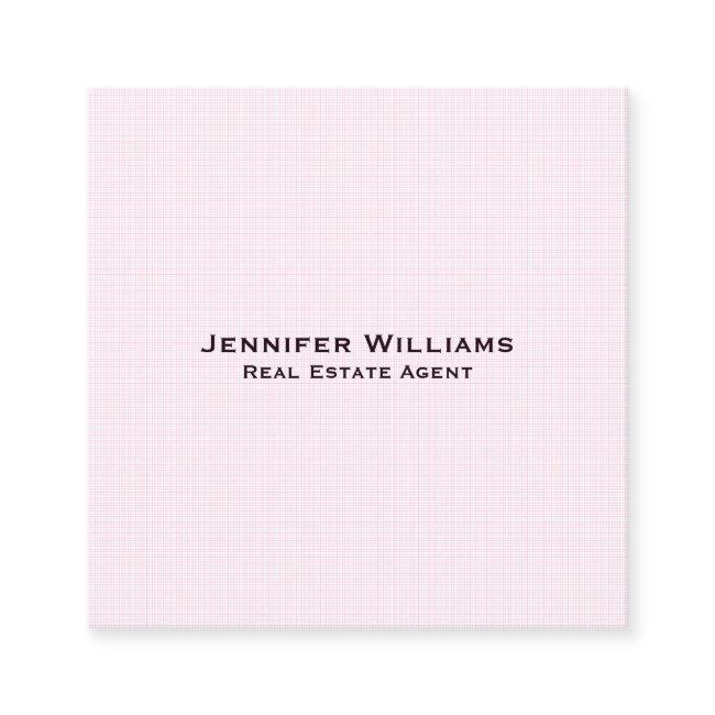 Trendy Pink Checks Modern Minimalist Professional Square