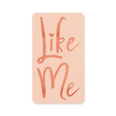 Trendy Pink Foil Brush Script Like Me Social Media