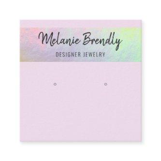 Trendy Pink Holographic Earring Display  Square