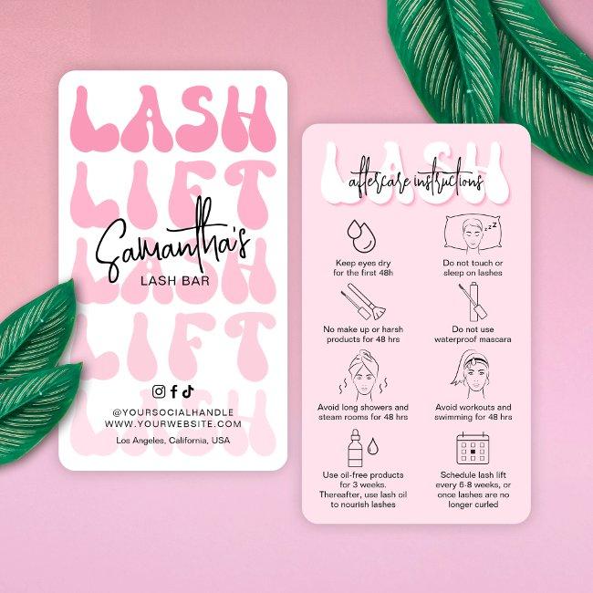 Trendy Pink Lash Lift & Tint Aftercare Retro Salon