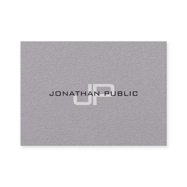 Trendy Premium Grey Elegant Modern Monogram Simple