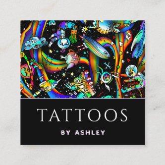 Trendy Psychedelic Tattoo Artist Creative Fun Cool Square