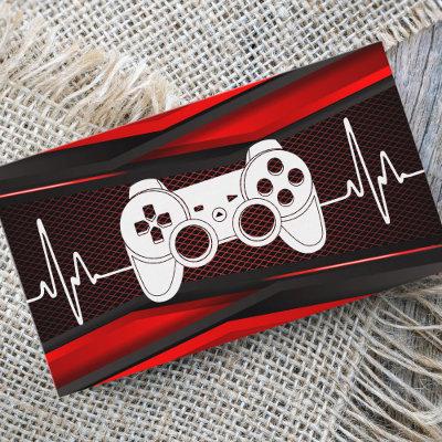 Trendy Red Joypad Heartbeat Gamde Tester Gamer Fun
