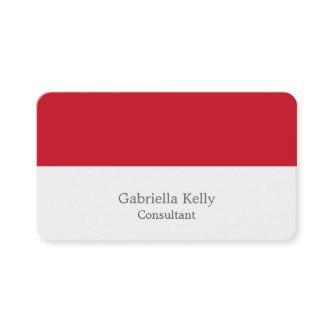 Trendy Red White Creative Plain Unique Stylish