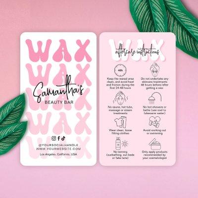 Trendy Retro Pink Modern Salon Waxing Aftercare