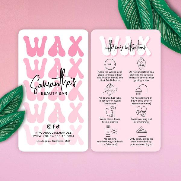 Trendy Retro Pink Modern Salon Waxing Aftercare