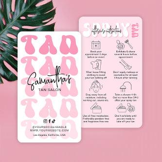 Trendy Retro Pink Spray Tan Care Instructions