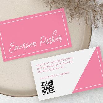 Trendy script influencer blogger pink profile card