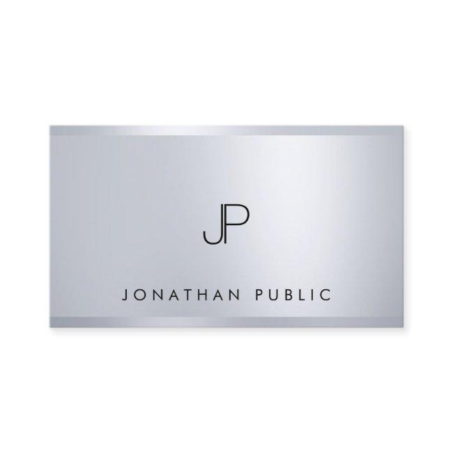 Trendy Silver Elegant Monogram Modern Template
