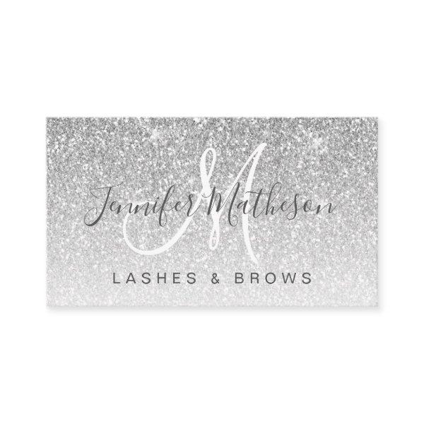 Trendy Silver Glitter Lashes Brows Makeup Artist