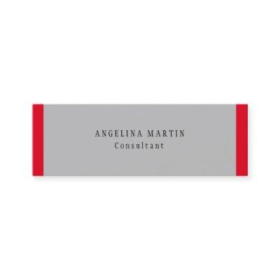 Trendy Silver Gray Red Minimalist Plain Modern Mini