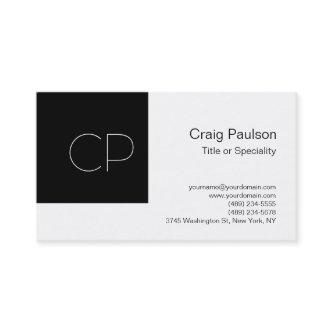 Trendy Simple Black White Monogram