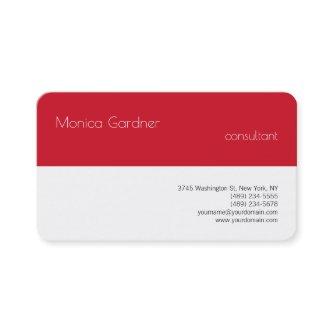Trendy Simple Plain Creative Modern Red White