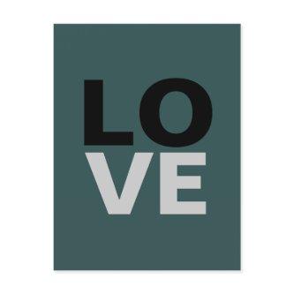 Trendy Slate Grey Background Love Wedding  Invitation Postcard