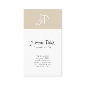 Trendy Sleek Professional Stylish White Monogram