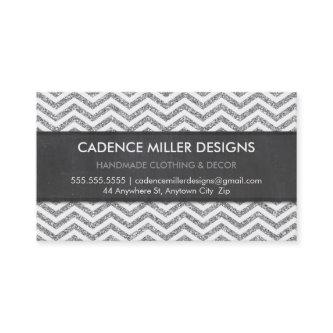 TRENDY STRIPE chevron silver glitter chalkboard