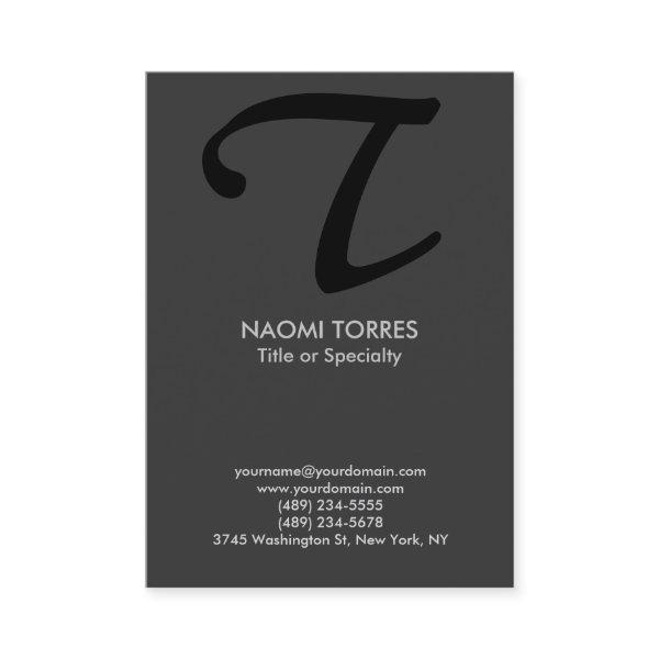 Trendy stylish modern gray black monogram