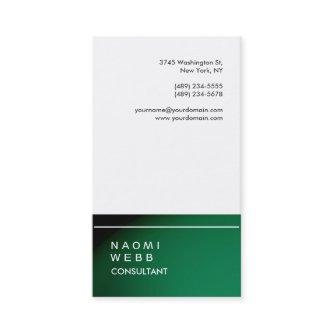Trendy Stylish White Green Consultant Creative