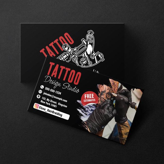 Trendy Tattoo Artist Studio Black and Red