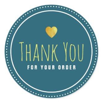 trendy thank you for your order  classic round sticker