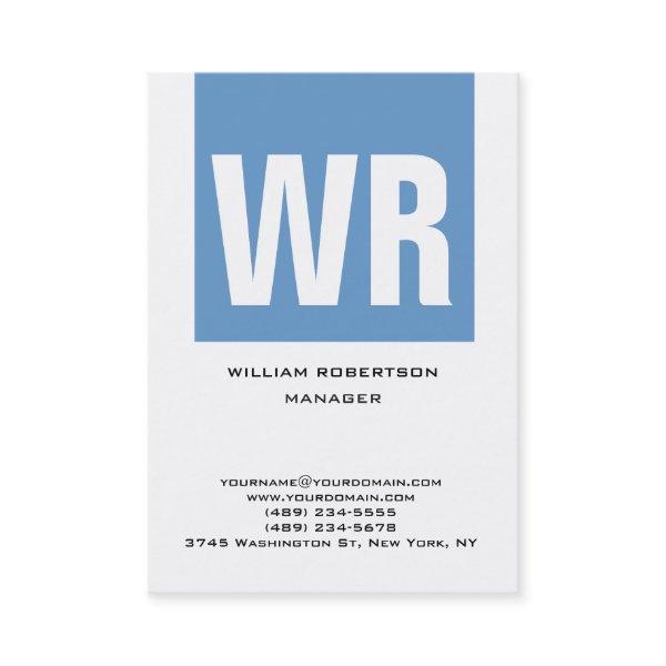 Trendy unique blue white vertical huge monogram