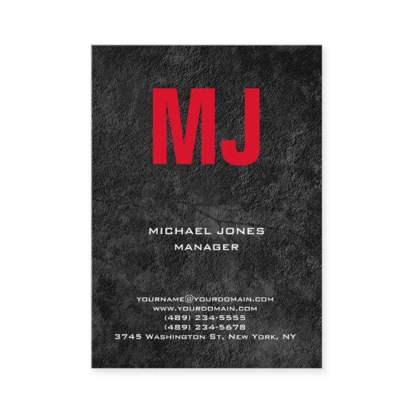 Trendy unique grey vertical huge red monogram