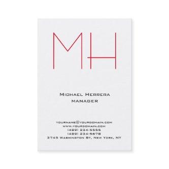 Trendy unique plain simple white red monogram