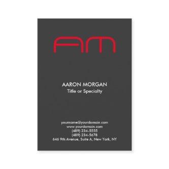 Trendy Vertical Modern Monogram Grey Red
