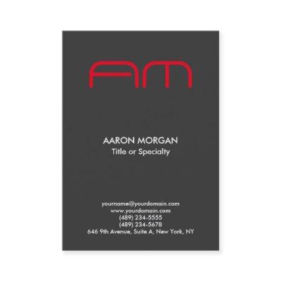 Trendy Vertical Modern Monogram Grey Red