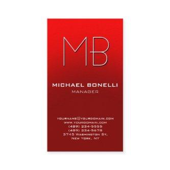 Trendy vertical red orange monogram