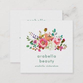 Trendy Watercolor Floral | Social Media Icons Square