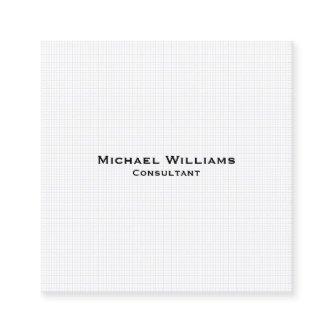 Trendy White Checks Modern Minimalist Professional Square