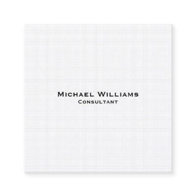 Trendy White Checks Modern Minimalist Professional Square