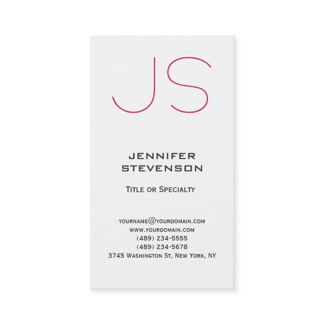 Trendy White Crimson Red Monogram