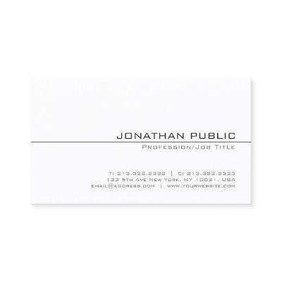 Trendy White Plain Sophisticated Simple Design