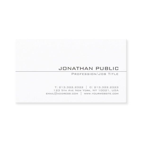 Trendy White Plain Sophisticated Simple Design