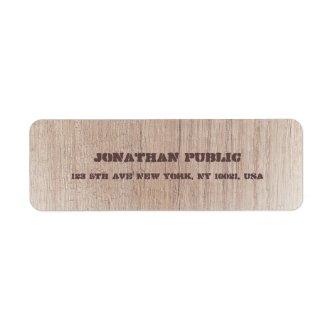 Trendy Wood Board Look Distressed Text Return Label