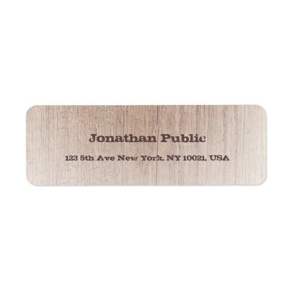 Trendy Wood Board Look Distressed Text Template Label