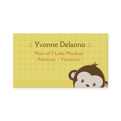 Trendy Yellow Monkey Business / Mommy Calling Card
