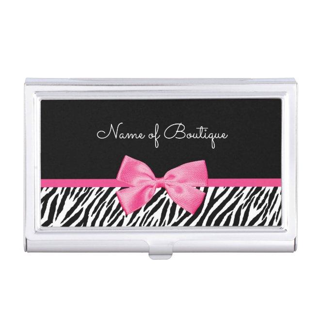 Trendy Zebra Print With Chic Pink Bow Boutique Case For