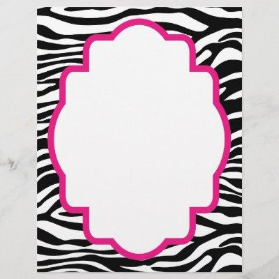 Trendy Zebra Print with Pink Customized Letterhead
