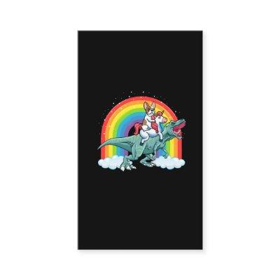 Trex Dinosaur French Bulldog Unicorn Rainbow