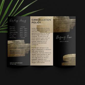 Tri Fold Brochure Business Faux Gold Brush