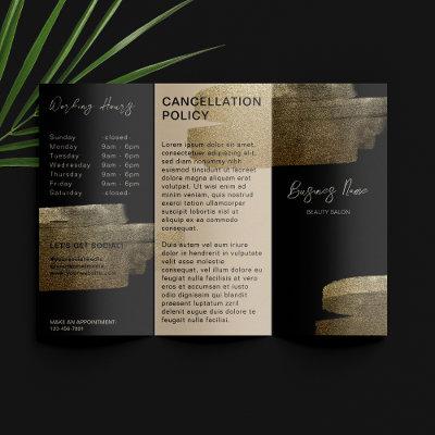 Tri Fold Brochure Business Faux Gold Brush