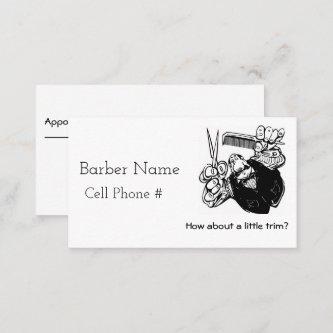 Trim Me Up, Barber Appointment Card