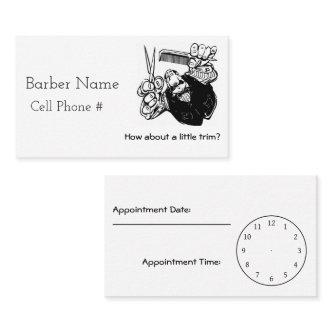 Trim Me Up, Barber Appointment Card