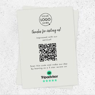 TripAdvisor Rating Link | QR Code Gray Business Enclosure Card