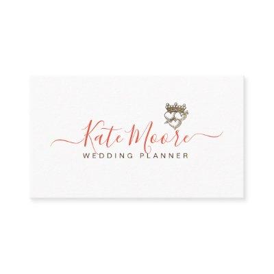 Triple Hearts Crown Script Wedding Planner