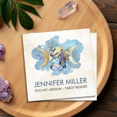 Triple Moon - Healing Crystals Watercolor  Square